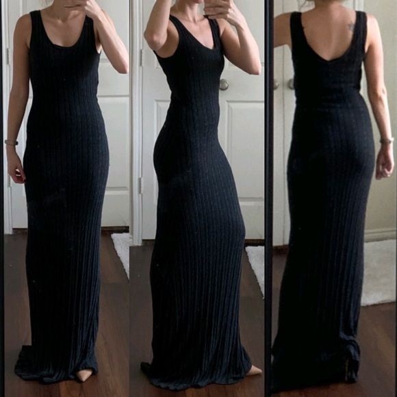 Boston Proper Dresses & Skirts - Dark grey knit sleeveless sweater maxi dress
